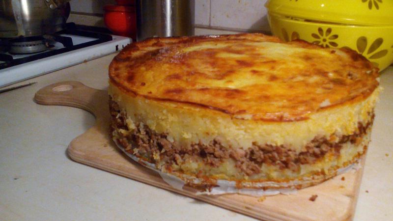 Delicate potato casserole with meat. Amazingly delicious!