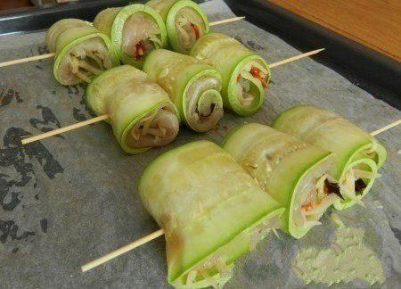 Maximum pleasure - minimum calories: zucchini rolls with chicken