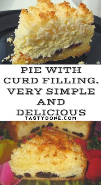 Pie with curd filling. Very simple and delicious