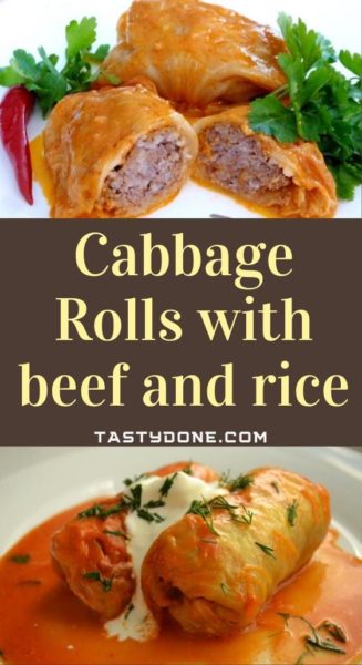 Cabbage Rolls with beef and rice