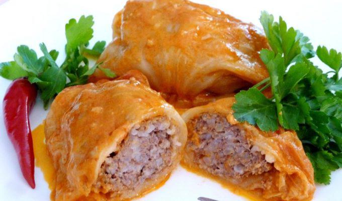 Cabbage Rolls with beef and rice