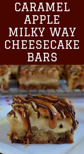 Caramel Apple Milky Way Cheesecake Bars