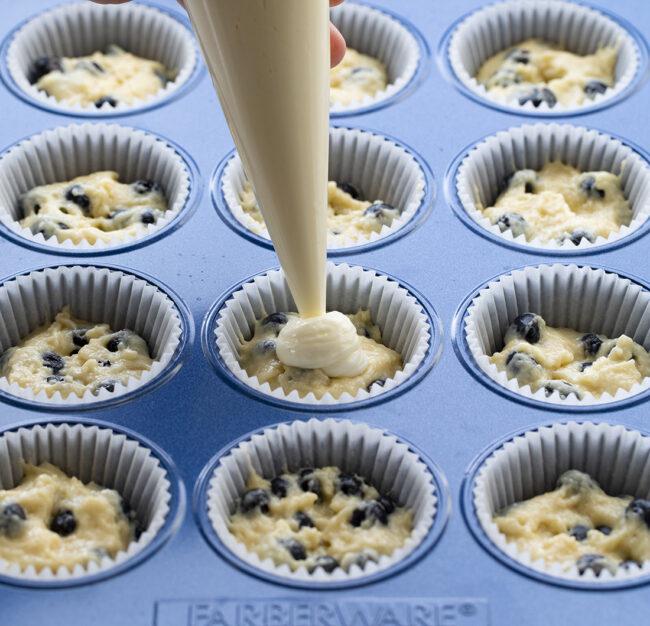 Blueberry Muffins with yummy cream cheese center