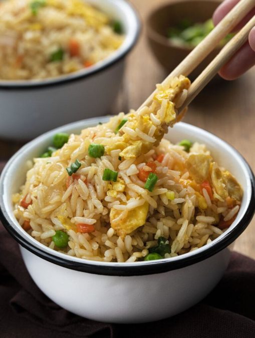 Fried Rice with garlic and soy sauce