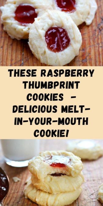 These Raspberry Thumbprint Cookies - delicious melt-in-your-mouth cookie!