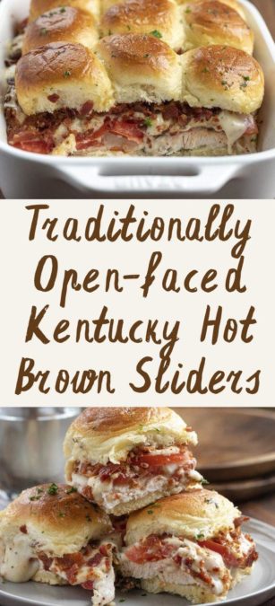 Traditionally Open-faced Kentucky Hot Brown Sliders