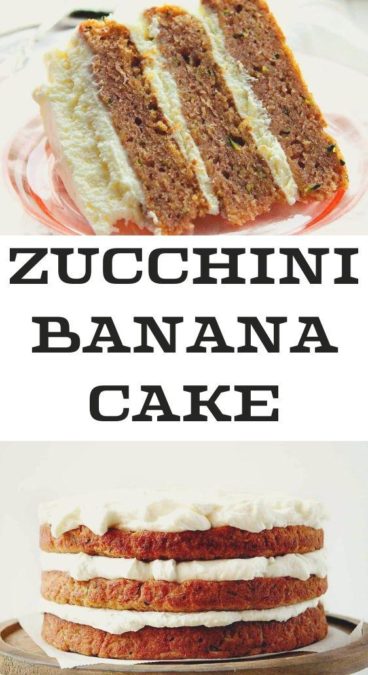 This Zucchini Banana Cake with Whipped Cream Cheese Frosting is the perfect marriage of light and sweet!