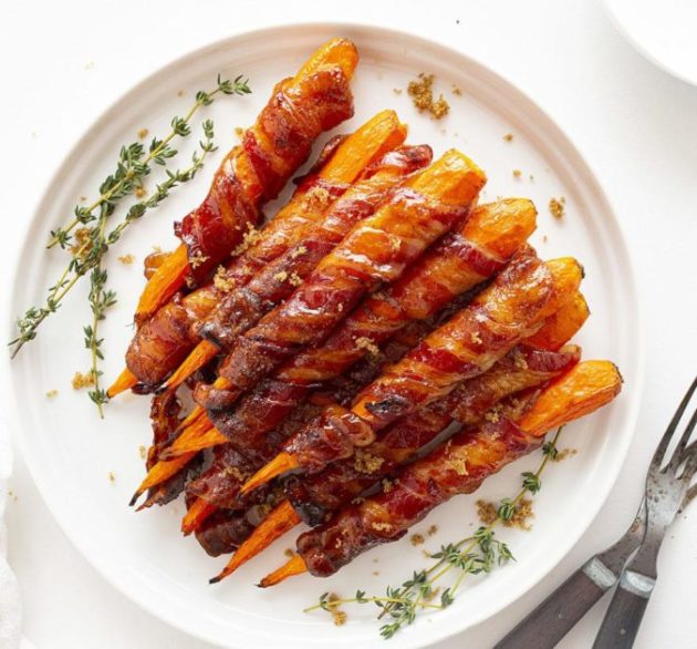 Maple Syrup Glazed Bacon Carrots