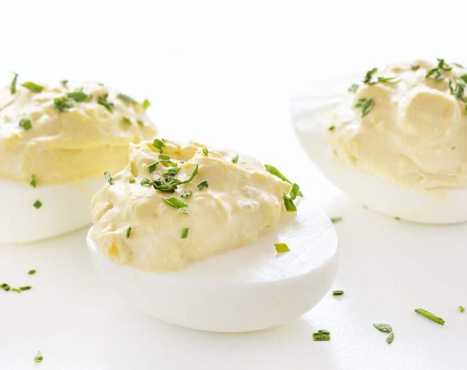Creamy French Onion Deviled Eggs