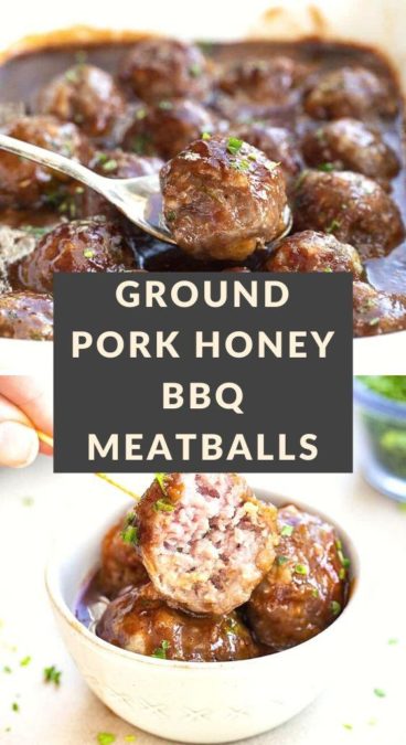 Ground Pork Honey BBQ Meatballs