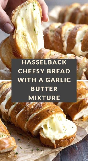 Hasselback Cheesy Bread With a Garlic Butter Mixture