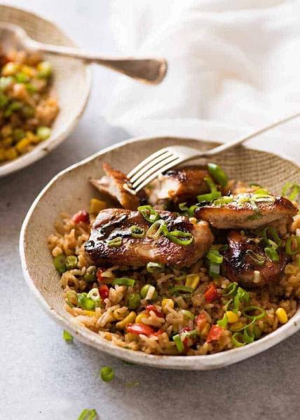 Marinated and Baked Chinese Chicken and Rice