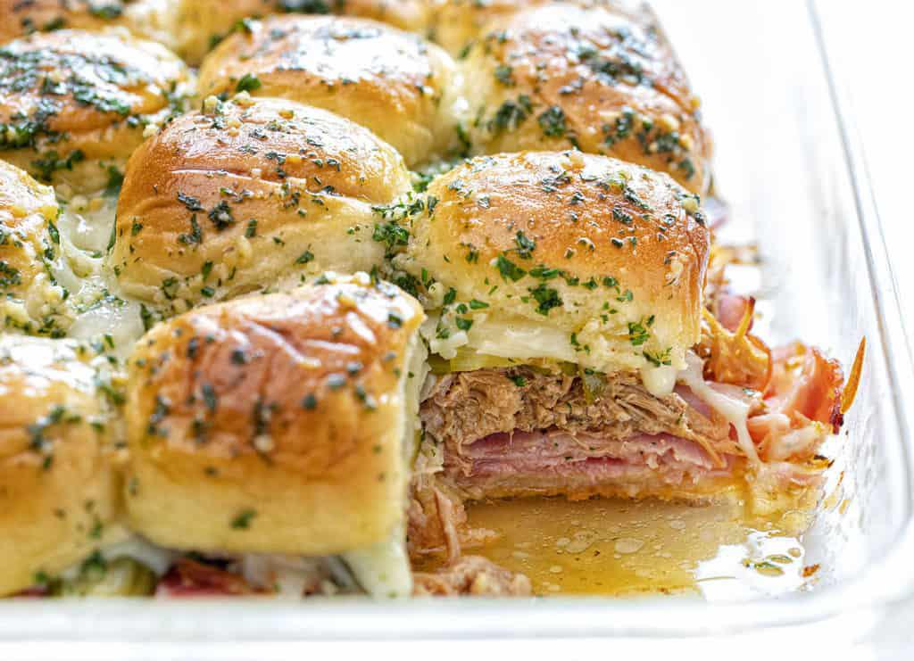 Meat and Cheese Loaded Cuban Sliders