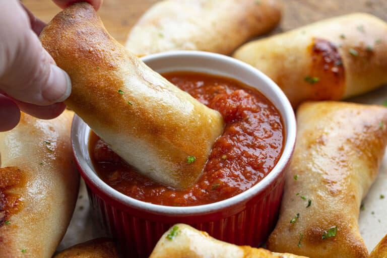 Air Fryer Pizza Rolls Filled with Pizza Sauce, Pepperoni and Mozzarella