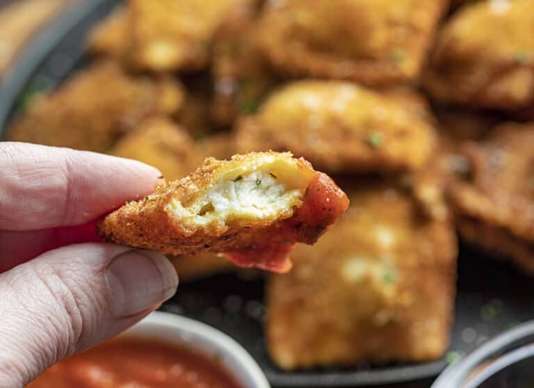 Crispy Fried Ravioli with Parmesan Cheese and Parsley