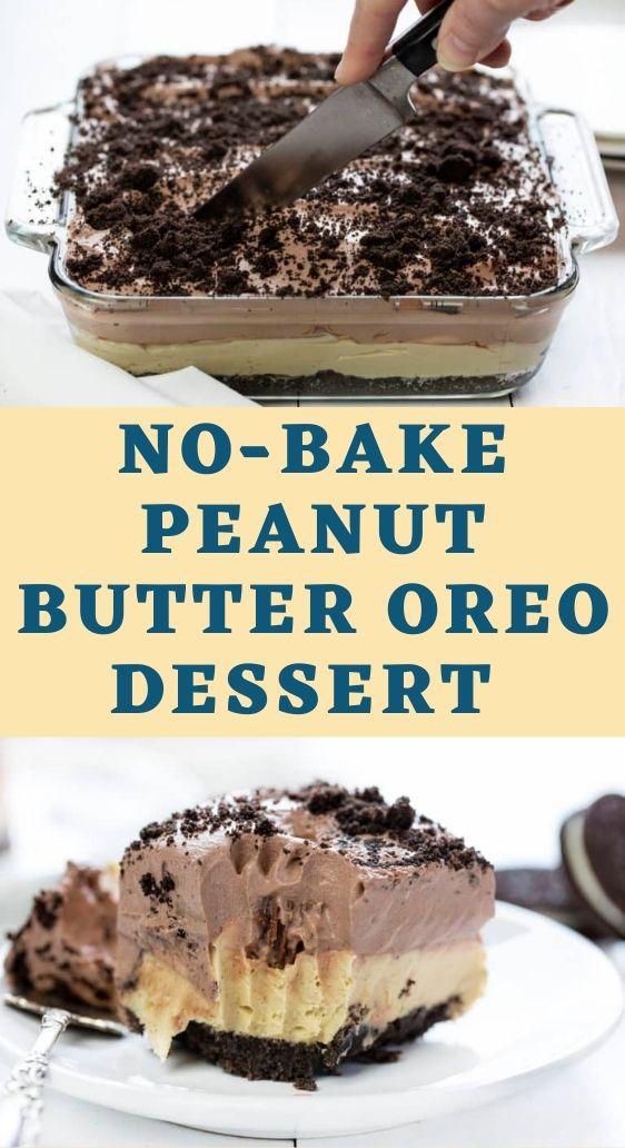 No-bake Peanut Butter Oreo Dessert Recipe - TASTYDONE