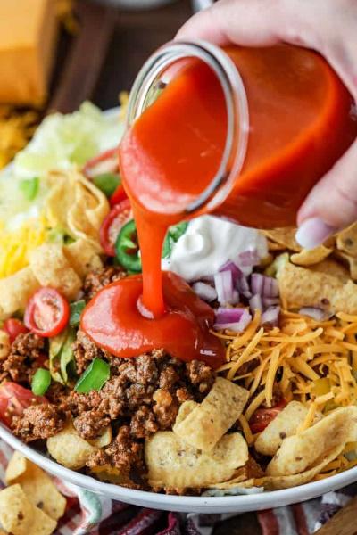 Hearty, Tasty and Crunchy Frito Taco Salad