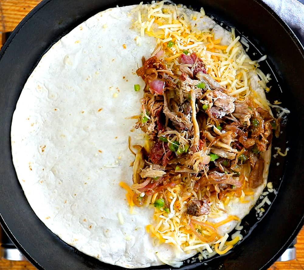 Sweet and Savory Pulled Pork Quesadilla