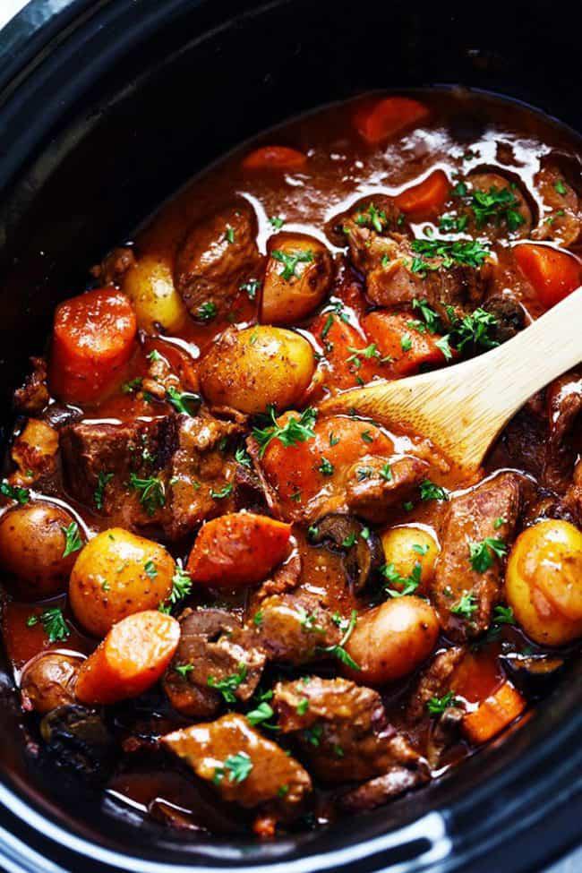 Incredibly Tender Slow Cooker Beef Bourguignon