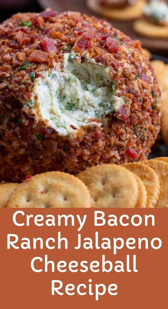 Creamy Bacon Ranch Jalapeno Cheeseball Recipe - TASTYDONE