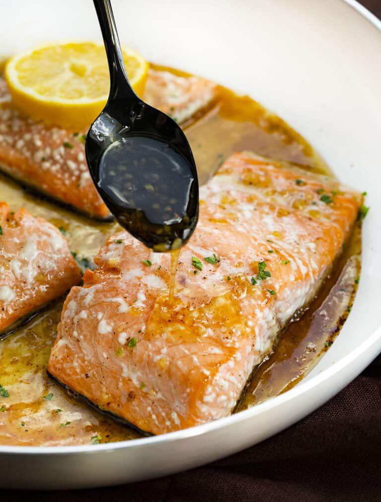 Perfectly Baked Brown Butter Honey Glazed Salmon
