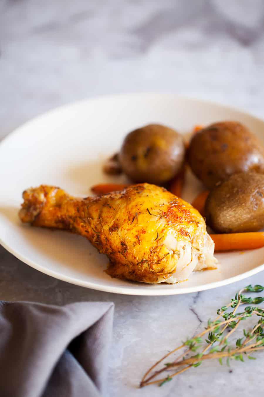 The Most Juicy Slow Cooker Rotisserie Chicken