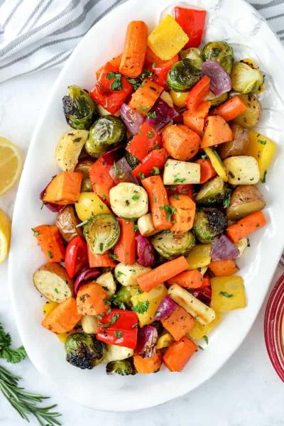 The Tastiest Roasted Vegetables with Smashed Garlic