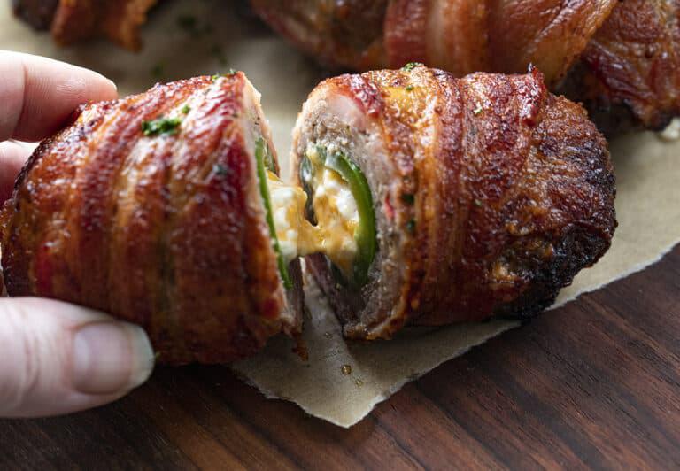 Bacon Wrapped Air Fryer Armadillo Eggs