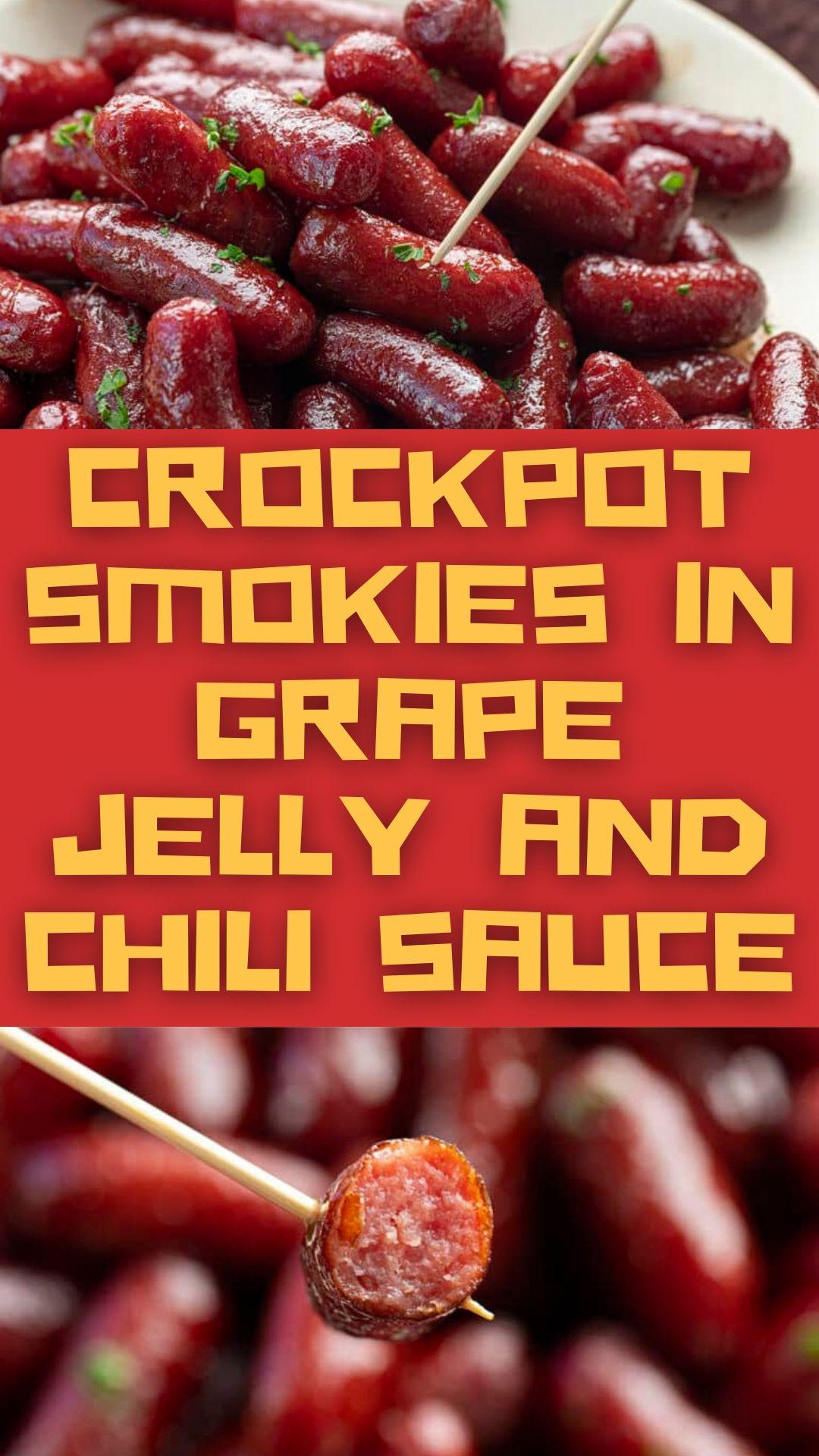 Crockpot Smokies in Grape Jelly and Chili Sauce