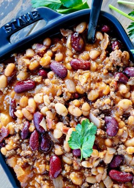 The very best Slow Cooker Cowboy Beans Recipe