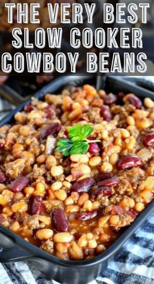 The very best Slow Cooker Cowboy Beans Recipe