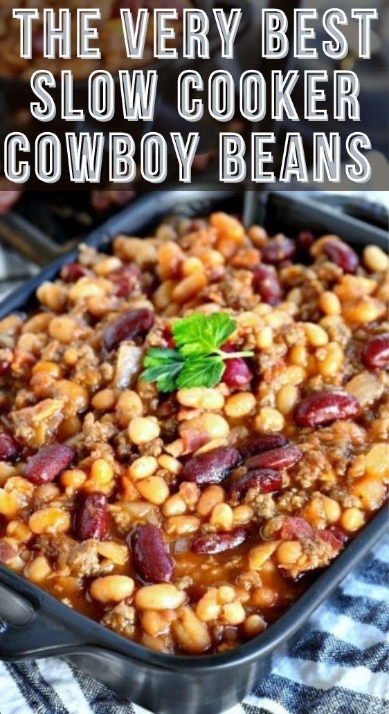 The very best Slow Cooker Cowboy Beans Recipe - TASTYDONE