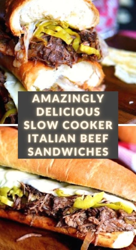 Amazingly Delicious Slow Cooker Italian Beef Sandwiches