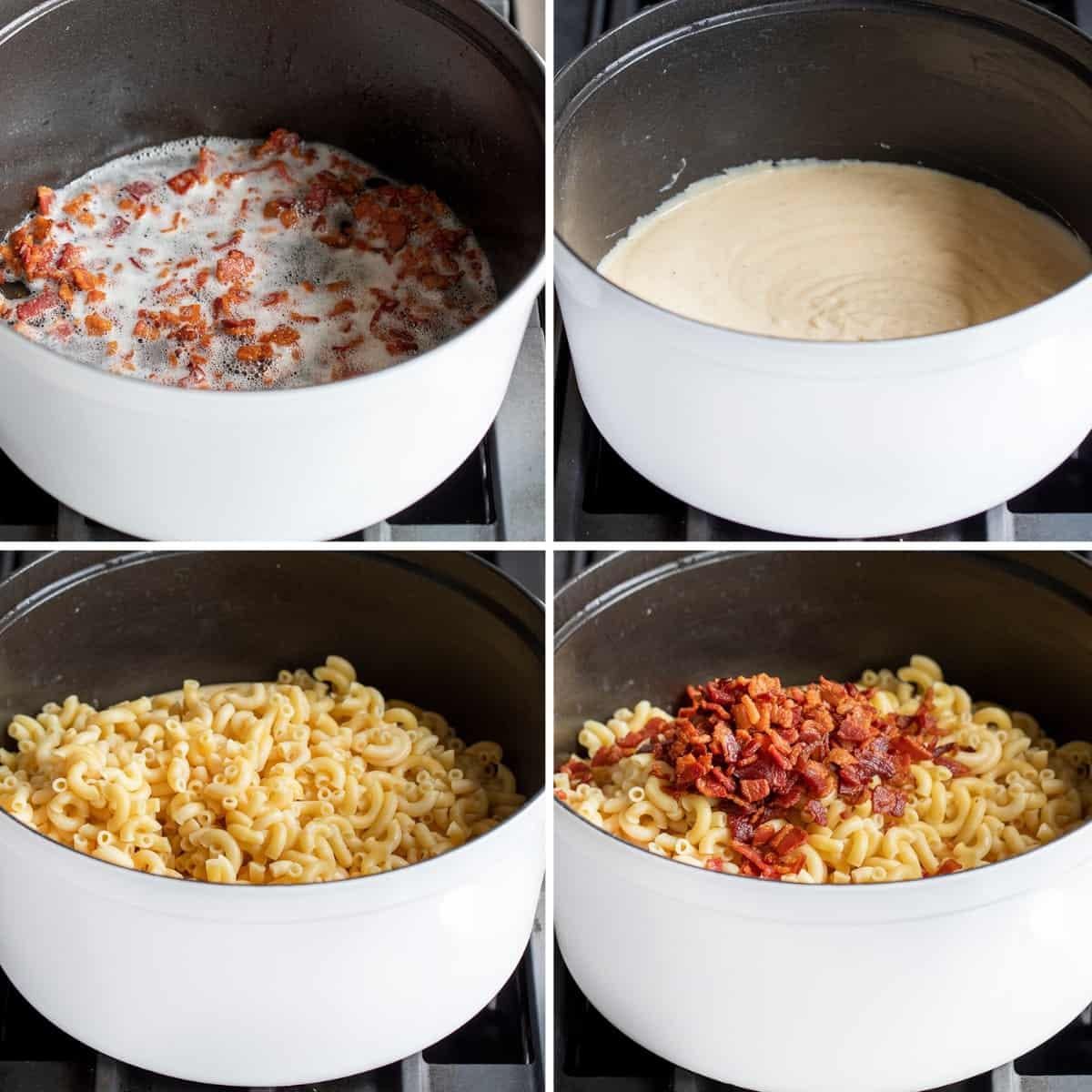 Creamy and Cheesy Homemade Macaroni with Bacon