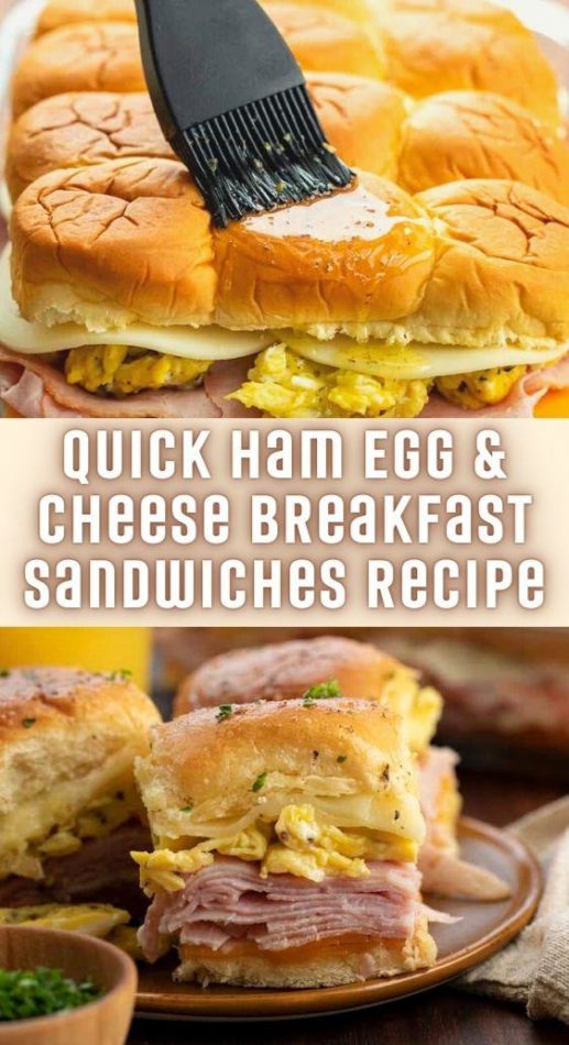 Quick Ham Egg & Cheese Breakfast Sandwiches Recipe - TASTYDONE