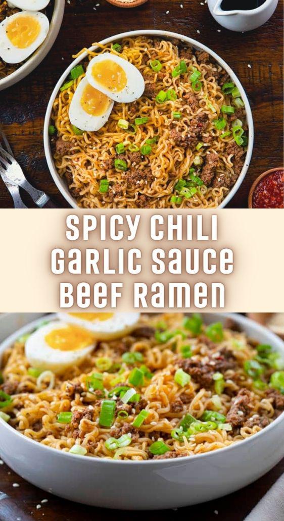 Spicy Chili Garlic Sauce Beef Ramen