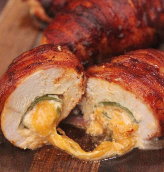 Creamy and Cheesy Bacon Wrapped Jalapeno Popper Chicken