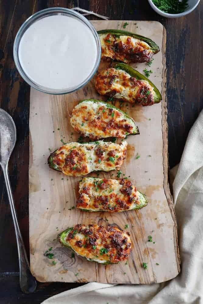 Jalapeno Poppers with Cream Cheese and Sausage Mixture