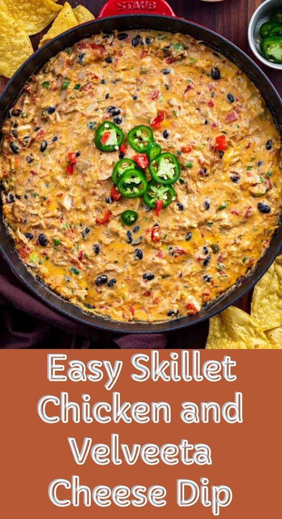 Easy Skillet Chicken and Velveeta Cheese Dip