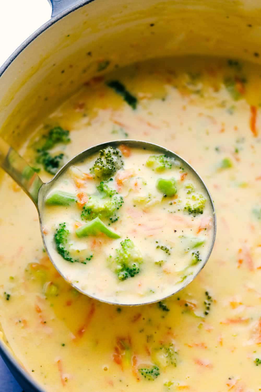 The Best Rich and Creamy Broccoli Cheese Soup Recipe