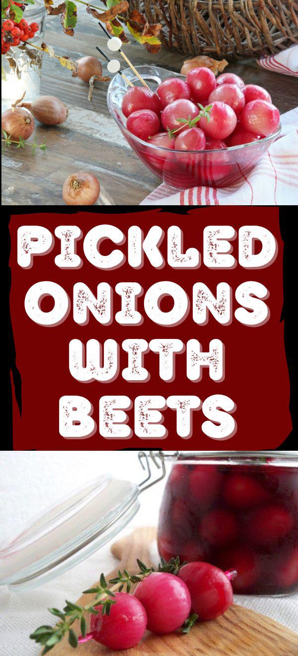 Pickled onions with beets