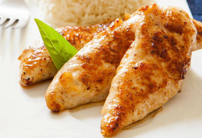 Chicken breasts with feta and garnish