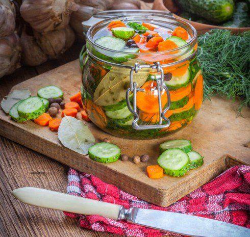 Pickled cucumbers in their own juice