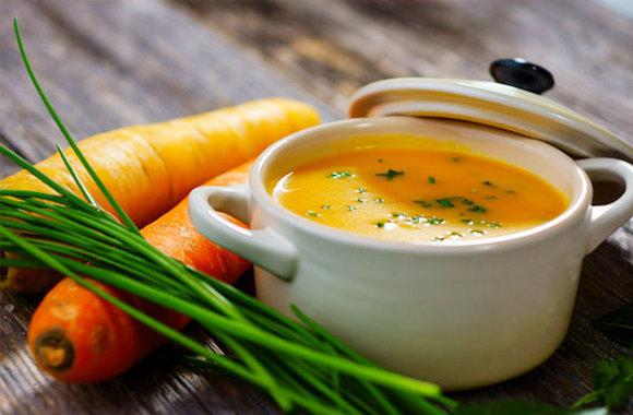 Delicious and healthy carrot puree soup