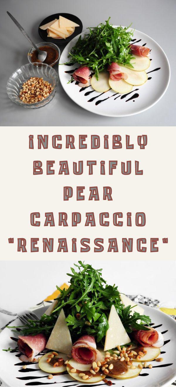 Incredibly beautiful pear carpaccio "renaissance"