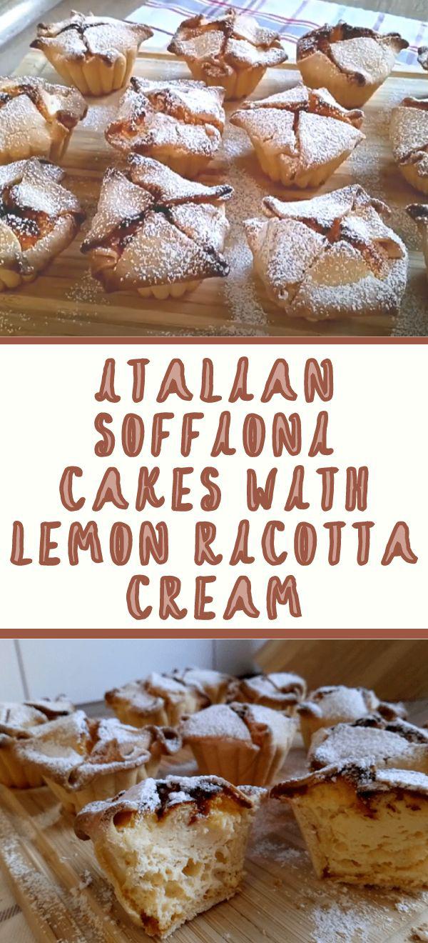 Italian soffioni cakes with lemon ricotta cream