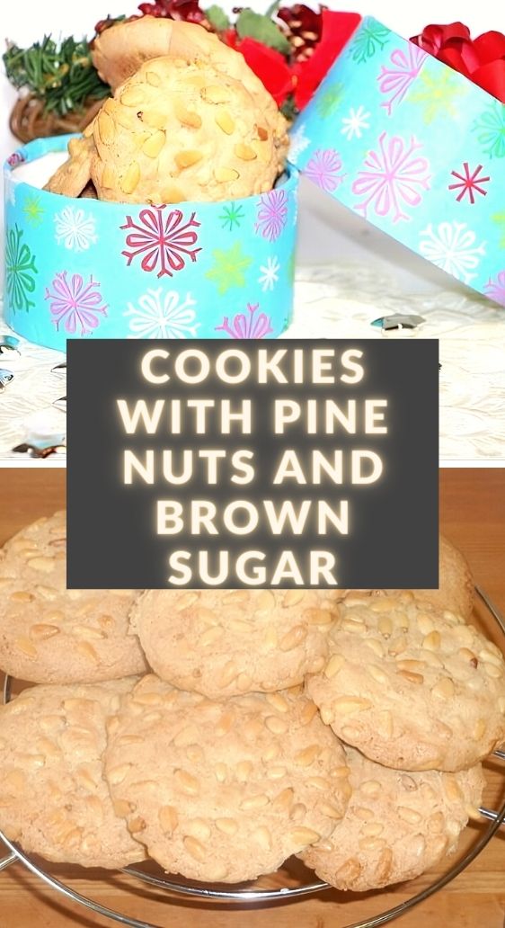 Cookies with pine nuts and brown sugar