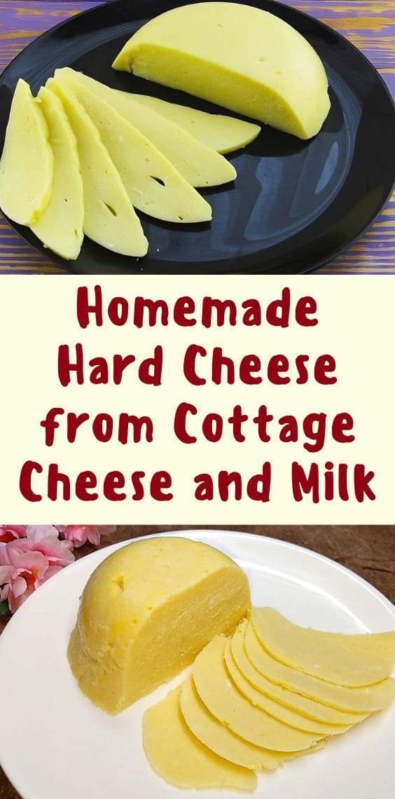 Homemade Hard Cheese from Cottage Cheese and Milk