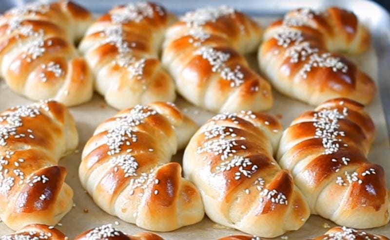 Airy Milk Crescents with Jam Filling