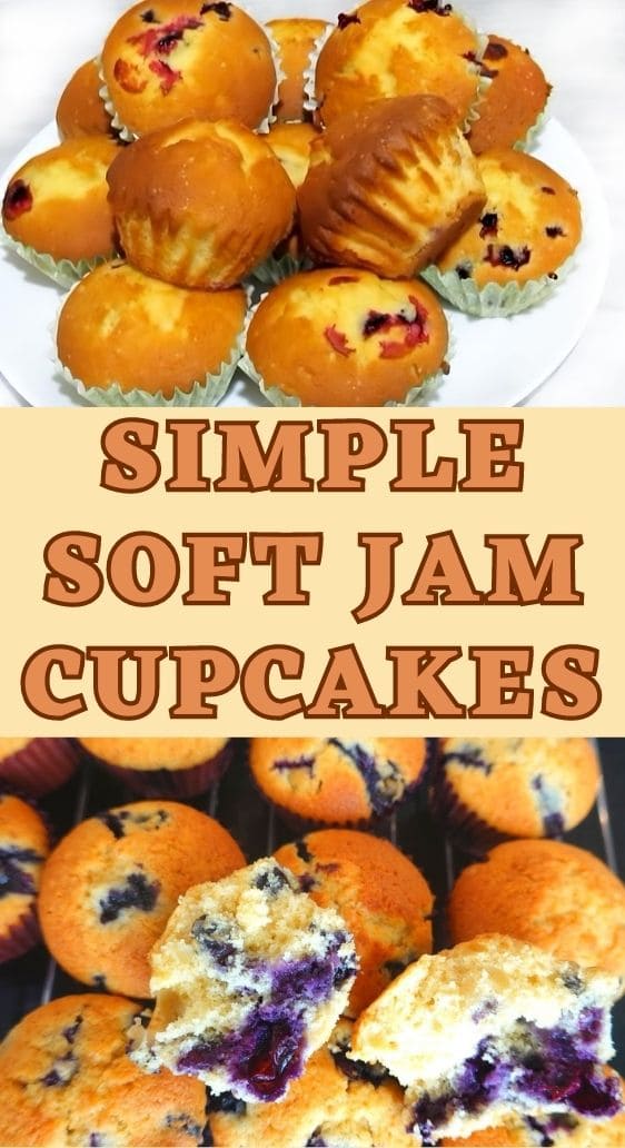 Simple Soft Jam Cupcakes